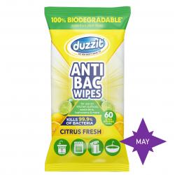 DUZZIT BIOD ANTI BAC WIPES CITRUS FRESH 60pk