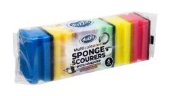 DUZZIT COLOURED HANDGRIP SCOURER ASSTD 6PK