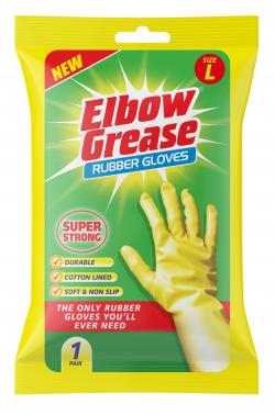 ELBOW GREASE SUPER STRONG RUBBER GLOVE LARGE 1PK