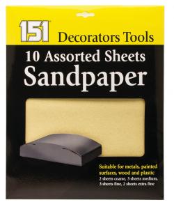 ASST SHEETS SANDPAPER 10PK