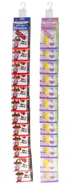 KIDS PLASTERS PIRATE & PRINCESS CS 60PK