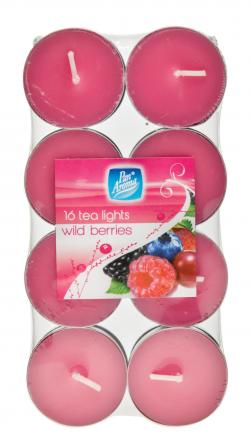 16 PACK COLOUR TEA-LIGHTS - WILD BERRIES