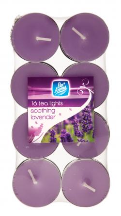 16 PACK COLOUR TEA-LIGHTS - SOOTHING LAVENDER
