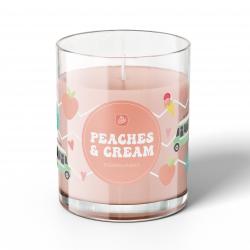 150G GLASS JAR CANDLE WITH LID - PEACHES & CREAM