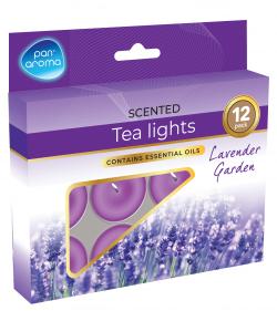 12 PACK COLOUR TEA-LIGHTS - LAVENDER GARDEN