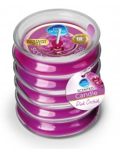 RIBBED GLASS CANDLE - PINK ORCHID - 120G