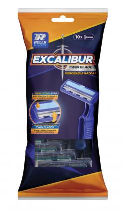 EXCALIBUR TWIN BLADE DISP RAZORS 10PK