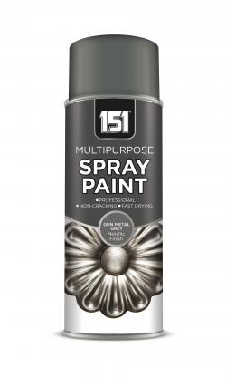 METALLIC GLOSS GUN METAL GREY SPRAY PAINT 400ML